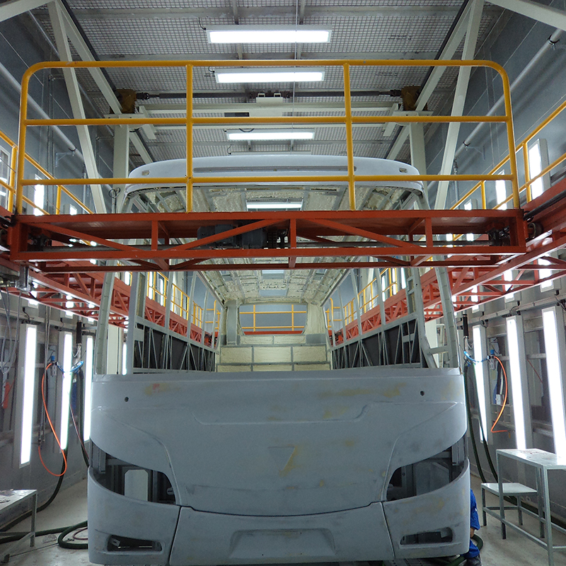 Cabine de pintura para veículos pesados