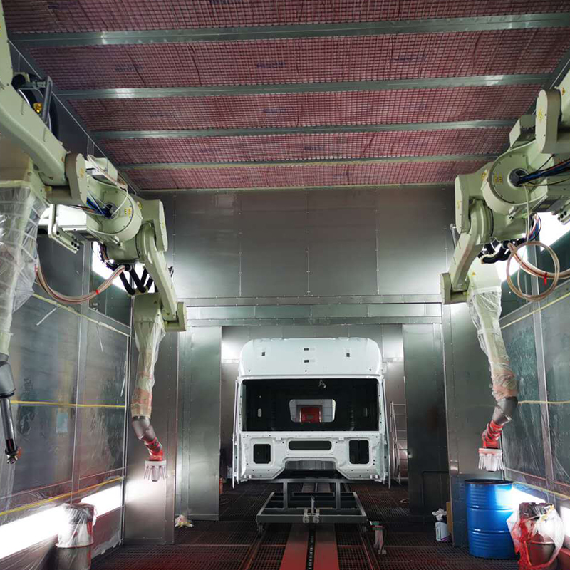 Cabine de pintura para veículos pesados
