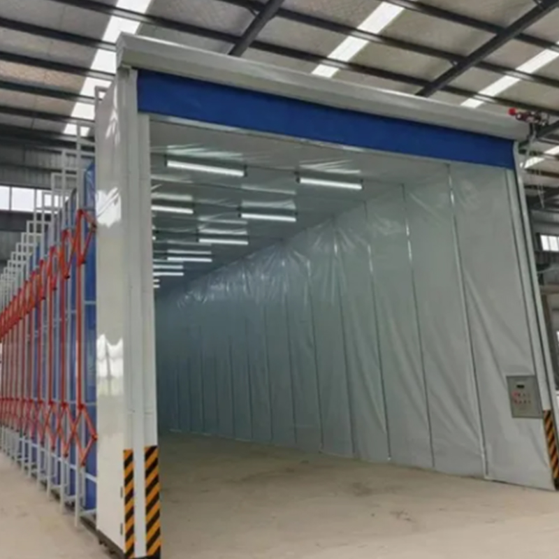 Cabine móvel retrátil de pulverização e lixamento