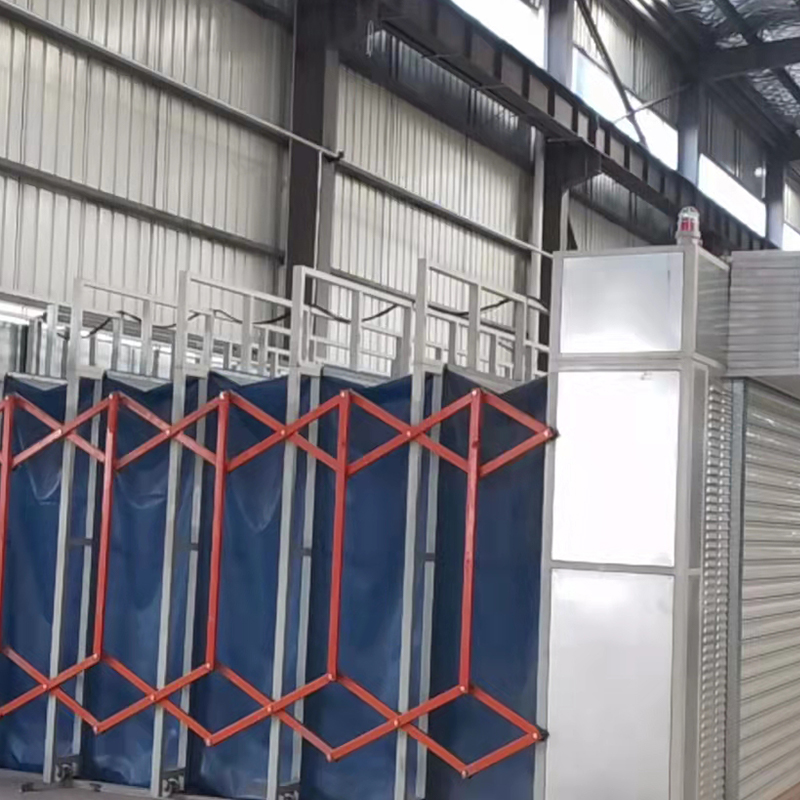 Cabine móvel retrátil de pulverização e lixamento