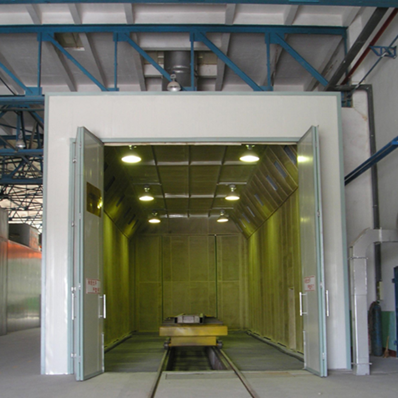 Sala de lixamento e máquina automática de jateamento