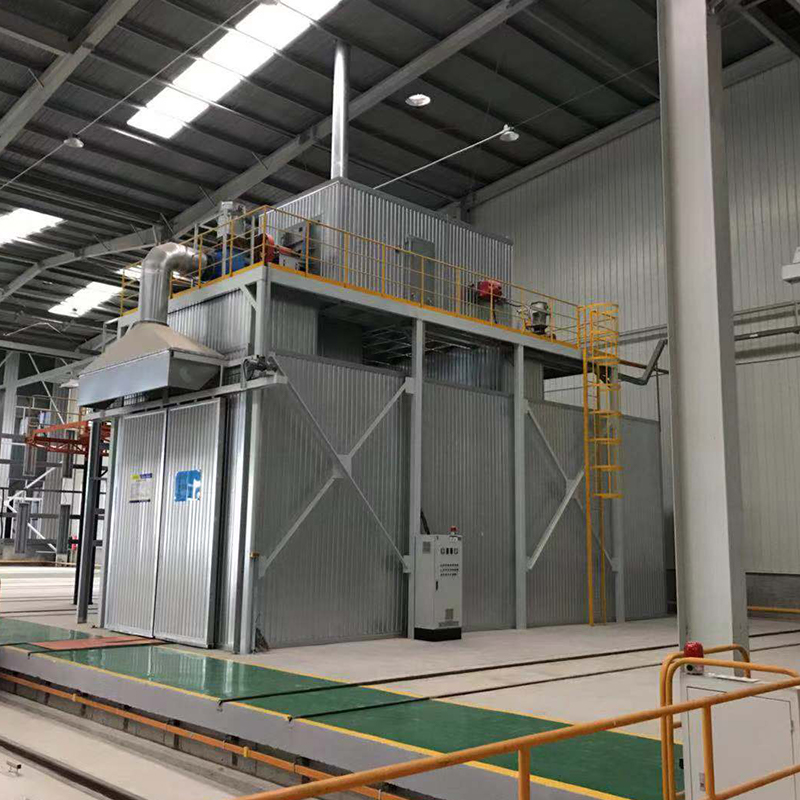 Sala de lixamento e máquina automática de jateamento